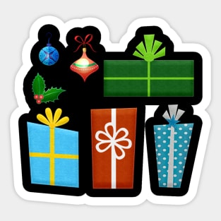 Merry Christmas Gift Box & Tree Decoration Sticker